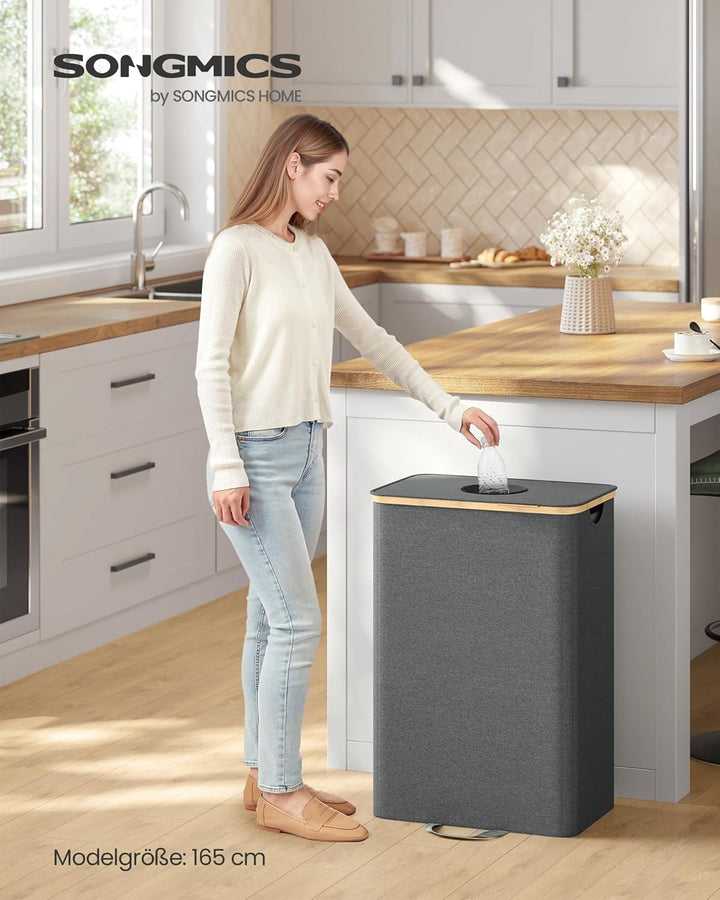 SONGMICS Pfandflaschen-Sammelbehälter, 95 L Pfandflaschen-Behälter, Flaschensammler Leergut, Recycli