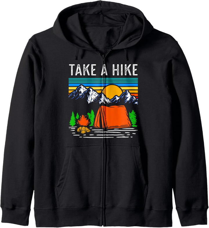 Take A Hike Vintage Camping Wanderer Wandern im Freien Natur Kapuzenjacke