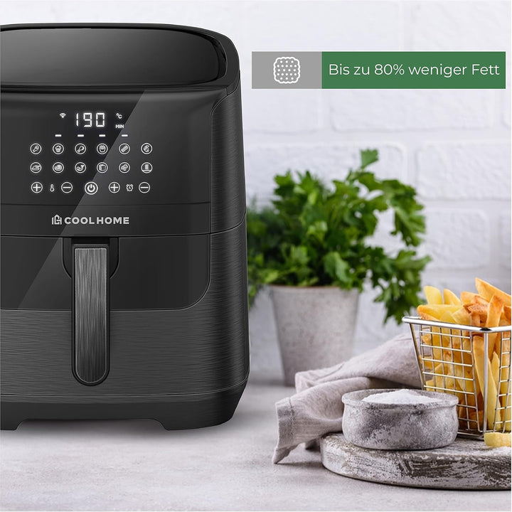 AF23 Airfryer XXL Deluxe - 6,5 Liter - Heissluftfritteuse mit Keramikbeschichtung - schwarz
