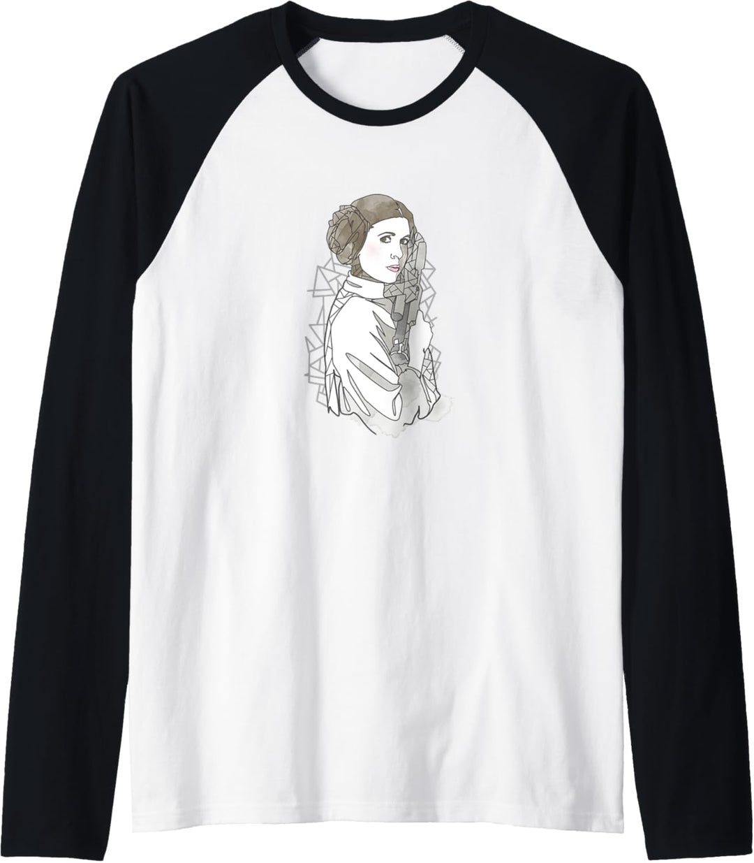 Star Wars Princess Leia Geometric Line Drawing Raglan