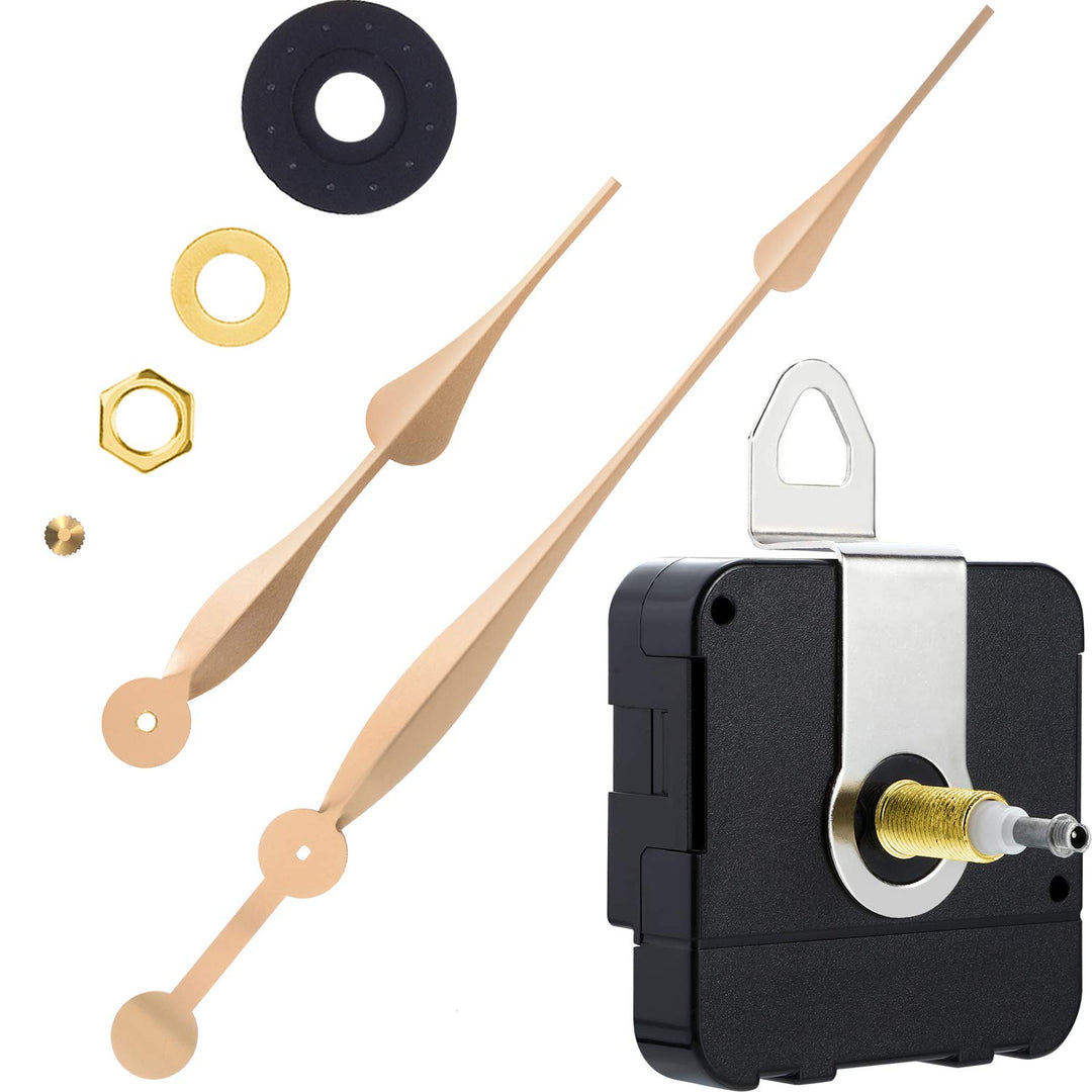 HICARER High Torque Long Shaft Uhrwerk Mechanismus mit 12 Zoll Langen Spaten Hände (Gold), Gold