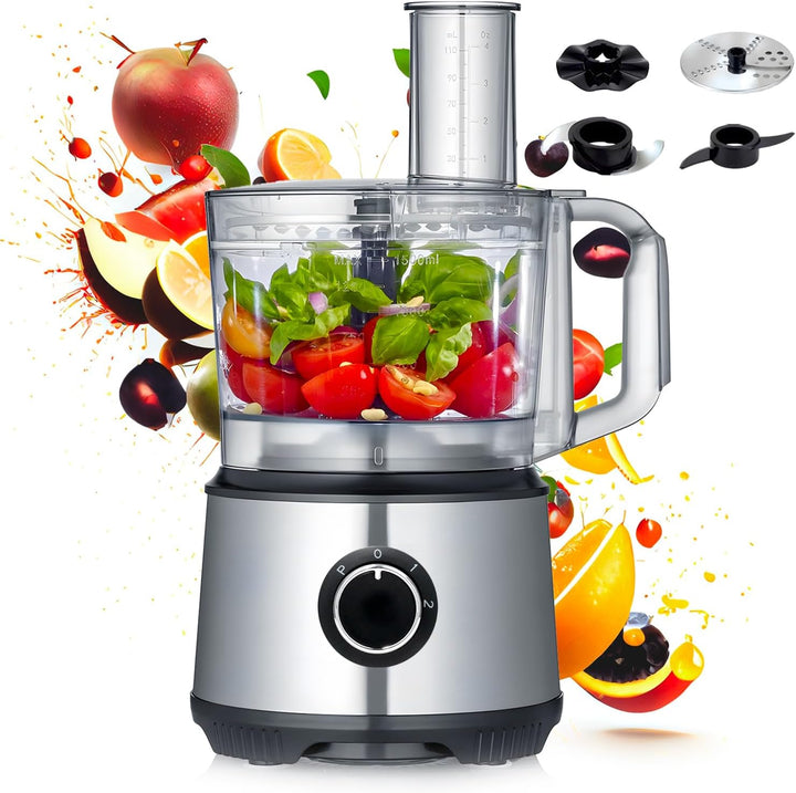 Avilia Multifunktionaler 7-in-1-Roboter mit Behälter von 1,25 l, 750 W, ideal zum Zerkleinern, Schne