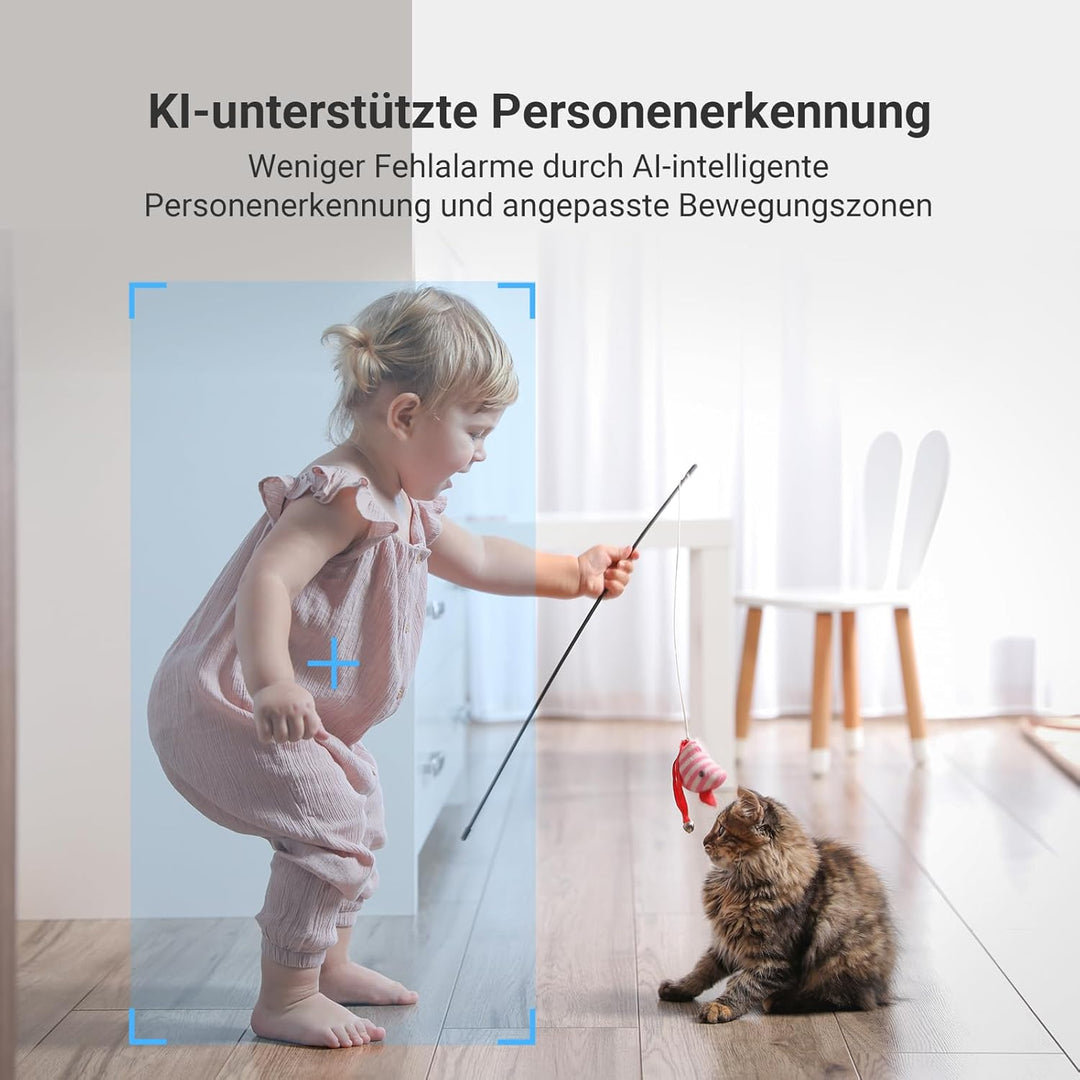 EZVIZ 4G LTE Überwachungskamera Innen mit SIM-Kartenslot, 2K Akku Kamera Ohne WLAN, Personenerkennun