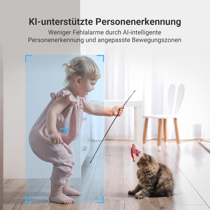 EZVIZ 4G LTE Überwachungskamera Innen mit SIM-Kartenslot, 2K Akku Kamera Ohne WLAN, Personenerkennun