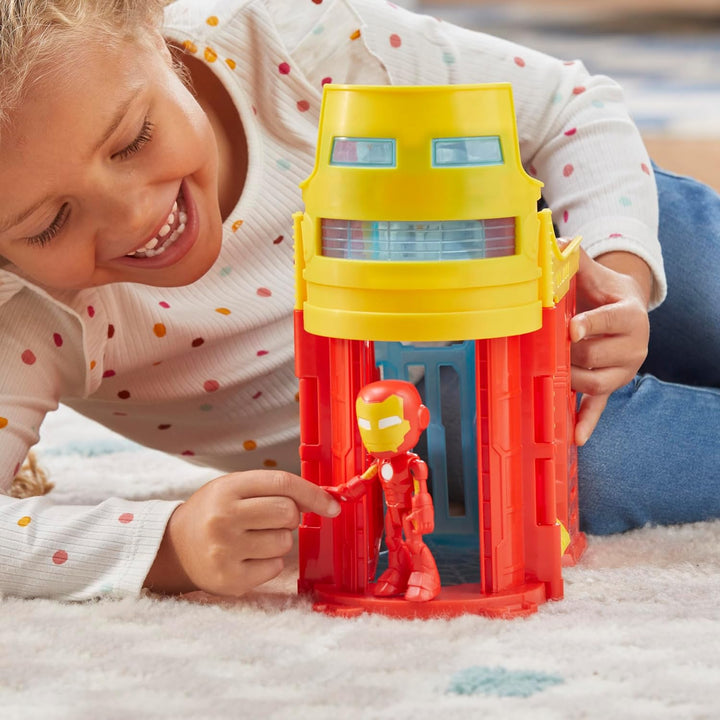 Hasbro Marvel Spidey und Seine Super-Freunde Iron Mans Turm, Spielset mit Iron Man Action-Figur, Sic