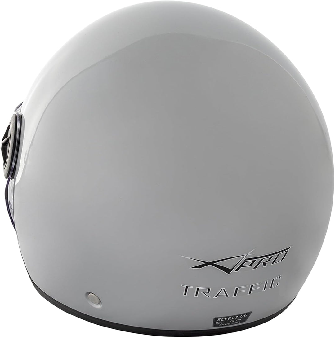 Motorradhelm Motorrad Roller Jet Helm Innensonnenblende 2 Viser SonicMoto 59 cm (L) Silber, 59 cm (L