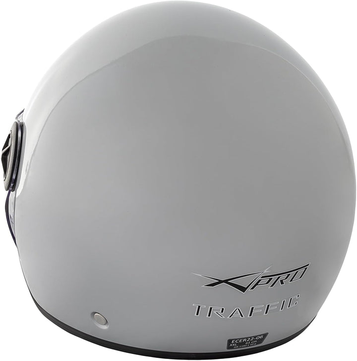 Motorradhelm Motorrad Roller Jet Helm Innensonnenblende 2 Viser SonicMoto 59 cm (L) Silber, 59 cm (L