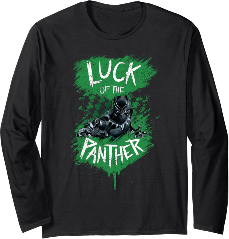 Marvel Black Panther Luck of the Panther Shamrock Langarmshirt