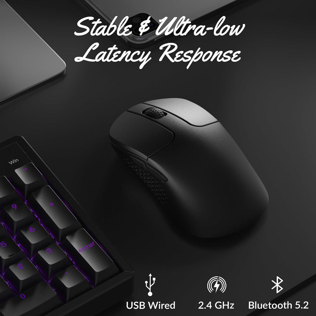 Keychron M3 Kabellose optische Maus, 2.4 GHz/Bluetooth 5.2, 1000 Hz, programmierbarer, PixArt 3311 S