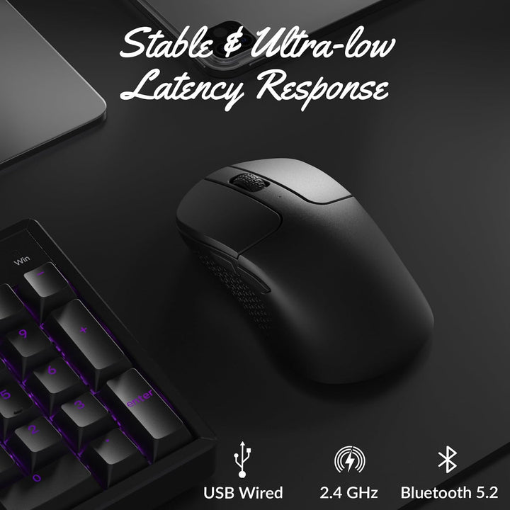 Keychron M3 Kabellose optische Maus, 2.4 GHz/Bluetooth 5.2, 1000 Hz, programmierbarer, PixArt 3311 S
