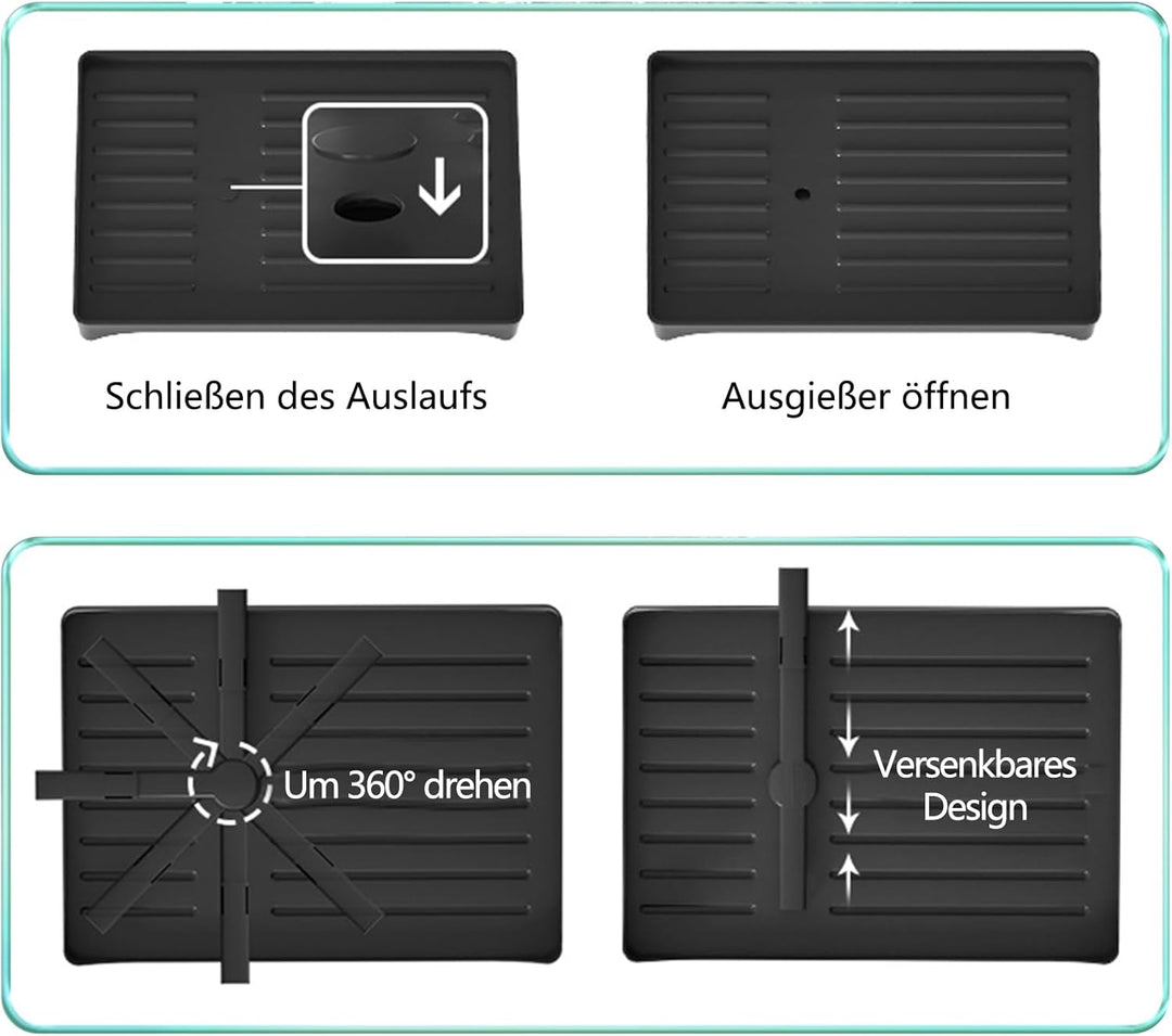 Abtropfgestell geschirr, 2-Stufiges Geschirrabtropfgestell, Geschirr abtropfständer mit schwenkbarem