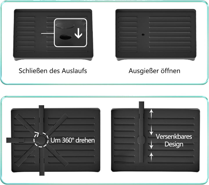 Abtropfgestell geschirr, 2-Stufiges Geschirrabtropfgestell, Geschirr abtropfständer mit schwenkbarem