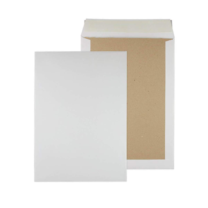 Papprückwandtaschen Versandtaschen B4 250x353mm weiss 125 Stück - Div. Formate weiss braun mit oder