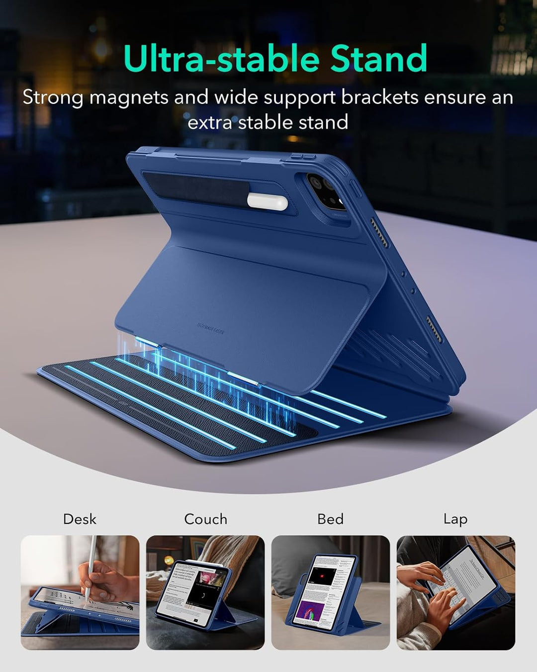 ESR für iPad Pro 11 Hülle 2022/2021, iPad Pro11 Zoll Case, abnehmbare magnetische Abdeckung, Verstel