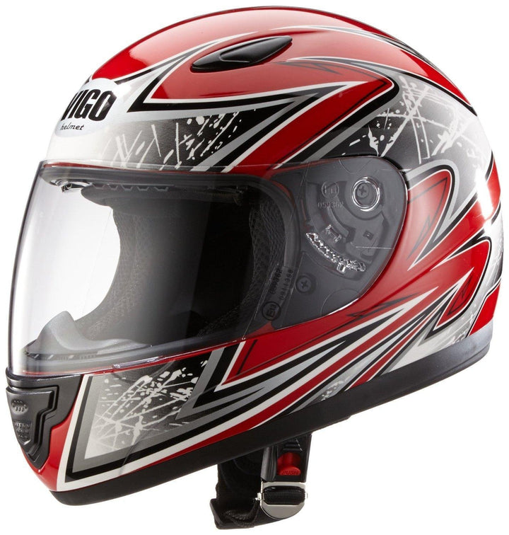 Protectwear Kinder-Motorradhelm, Rot/Silber, SA03-RT, Grösse: YXL / Youth XL (61/62 cm) S (Youth XL)