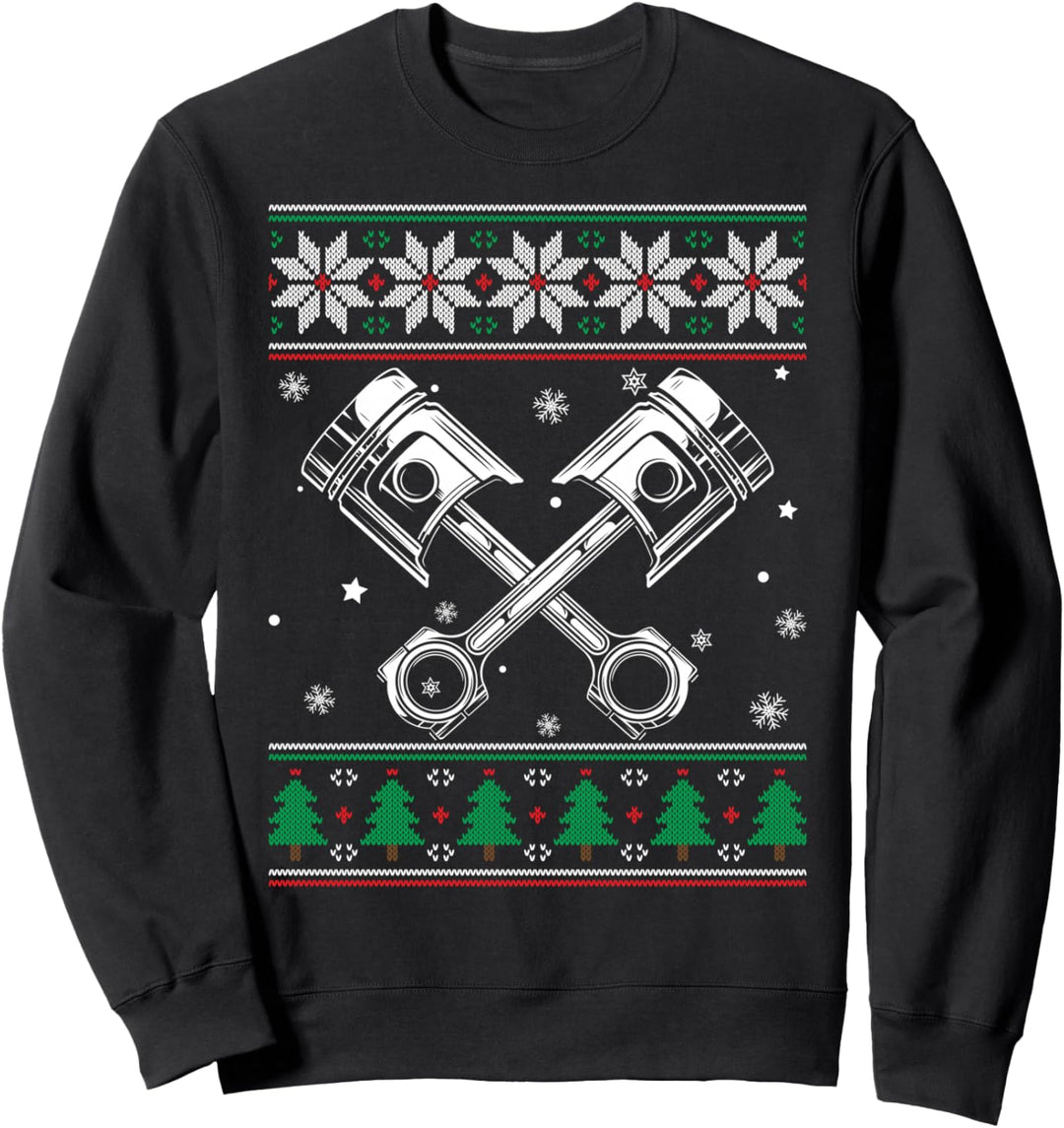 Auto Mechaniker Hässliche Weihnachten Fahrrad LKW Wartung Mann Xmas Sweatshirt