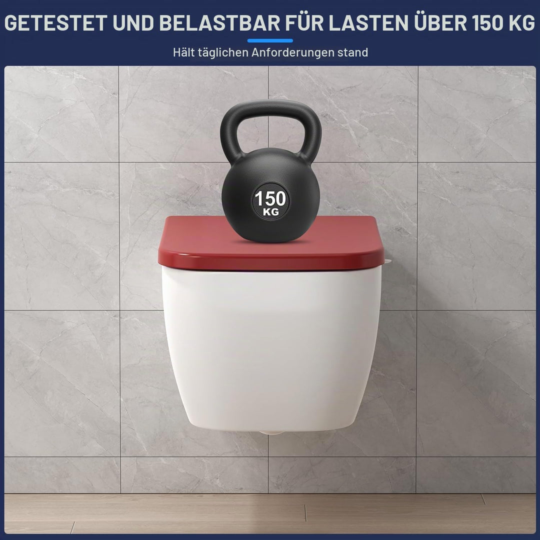 YEAUPE RPO Toilettendeckel mit Absenkautomatik Eckig [KURZ],WC Sitz Quick-Release zur einfachen Rein