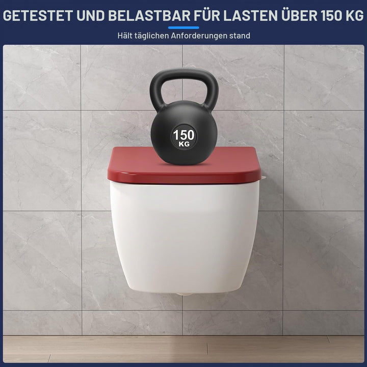 YEAUPE RPO Toilettendeckel mit Absenkautomatik Eckig [KURZ],WC Sitz Quick-Release zur einfachen Rein
