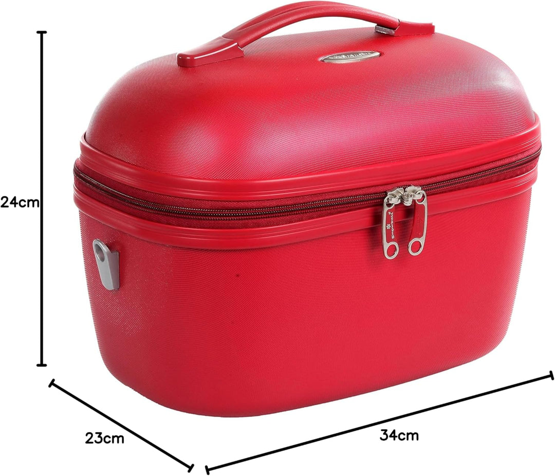 SNOWBALL - Kosmetiktasche SNOWBALL Dublin 34 x 24 cm ABS – Geschenkidee für Damen, Rot – Rot, Stoff,
