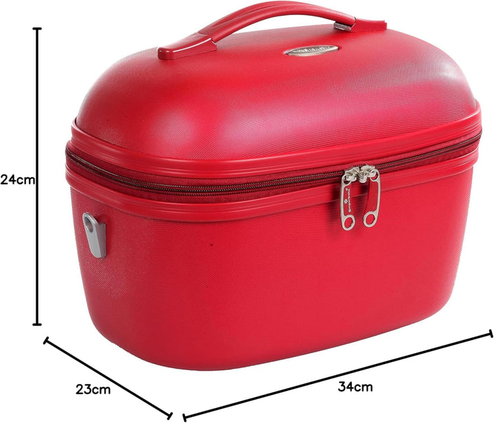 SNOWBALL - Kosmetiktasche SNOWBALL Dublin 34 x 24 cm ABS – Geschenkidee für Damen, Rot – Rot, Stoff,