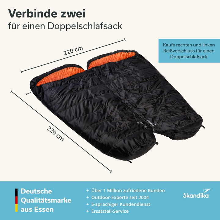 Skandika Schlafsack Vegas | XXL Mumienschlafsack mit/ohne Polycotton Innenfutter, für Erwachsene, ko