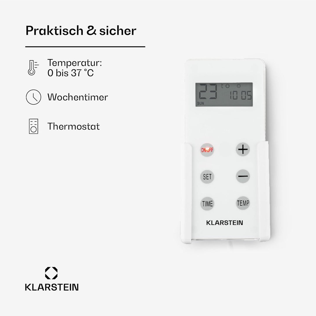 Klarstein Wonderwall Infrarotheizung, 600 W Elektrische Heizung für Räume & Badezimmer, Bild-Infraro
