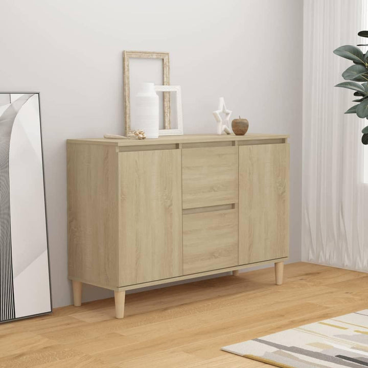 vidaXL Sideboard 2 Schubladen 2 Türen Kommode Anrichte Schrank Mehrzweckschrank Beistellschrank Stan