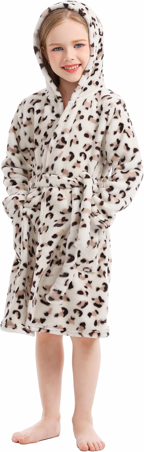 Unisex Baby Korallen Fleece mit Kapuze Morgenmantel Bademantel Jungen Mädchen Kleinkinder Pyjamas Na