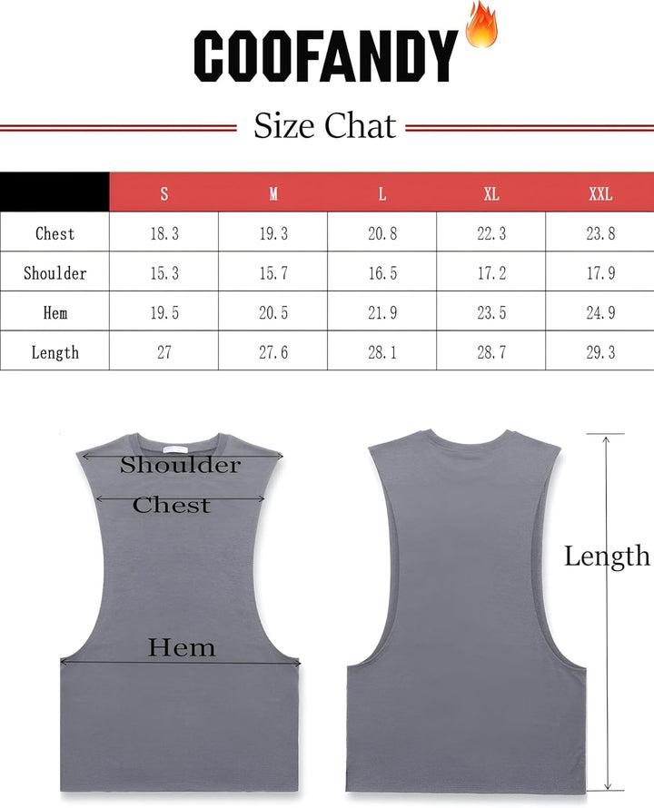 COOFANDY Tank Top Herren Gym Bodybuilding Shirts Ärmellose Muskelshirts Männer S Schwarz(1 Stück), S