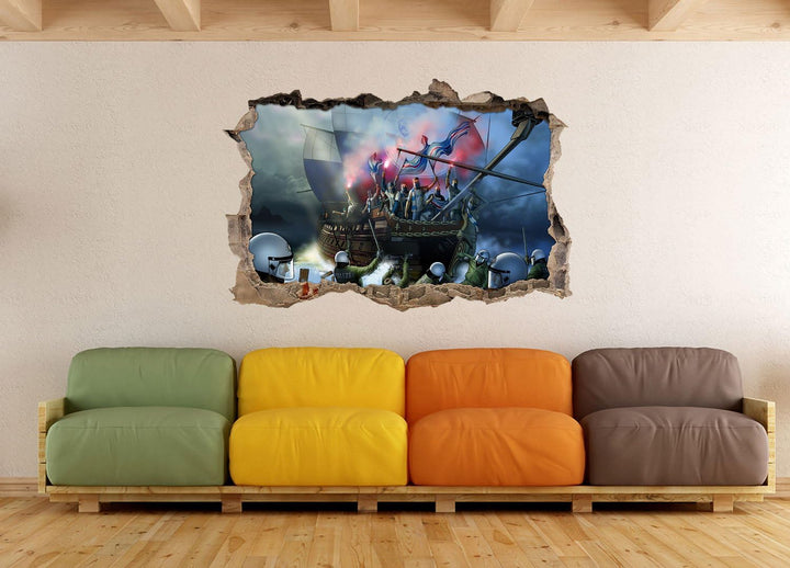 Ultras Rostock Schiff, 3D Wandsticker Format: 92x62cm, Wanddekoration, 92x62