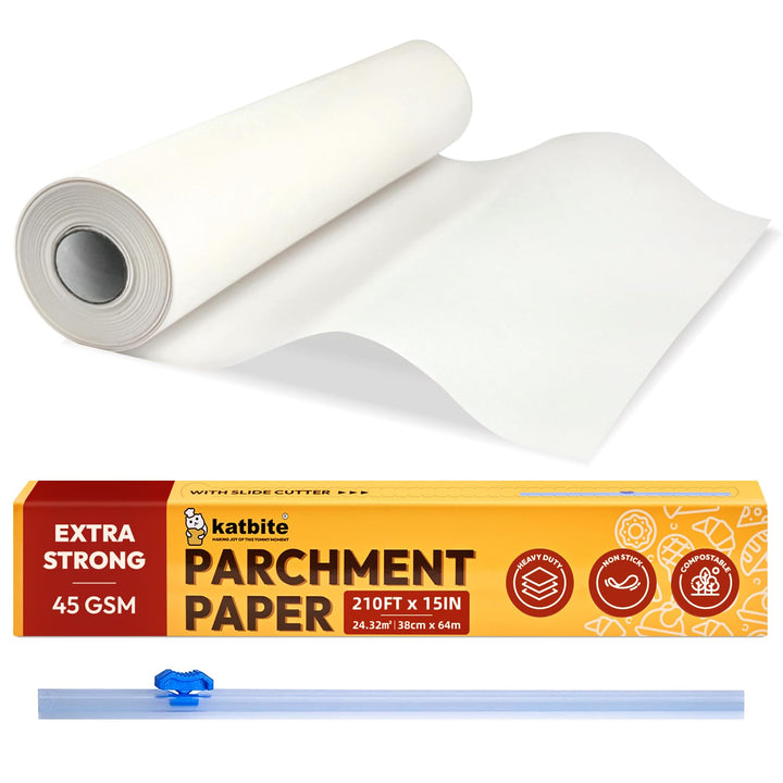 katbite Backpapier Rolle 38cm x 64m, Antihaft Pergament Papier (38 cm Breite - Rolle) 15in x 210ft -