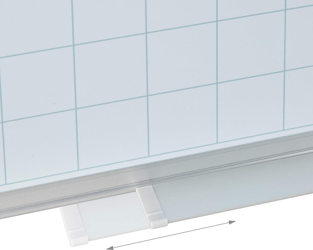 Relaxdays Whiteboard, mit Raster 5x5 cm, Magnettafel abwischbar, magnetisch, Stiftablage, Magnetwand