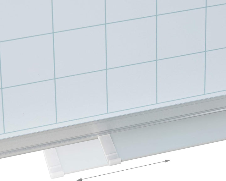 Relaxdays Whiteboard, mit Raster 5x5 cm, Magnettafel abwischbar, magnetisch, Stiftablage, Magnetwand