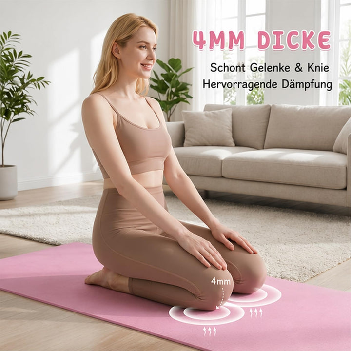 Klappbare Yogamatte, Faltbare Yogamatte Reise Leicht 183 x61x0.4 cm Rutschfest Tragbare Fitnessmatte