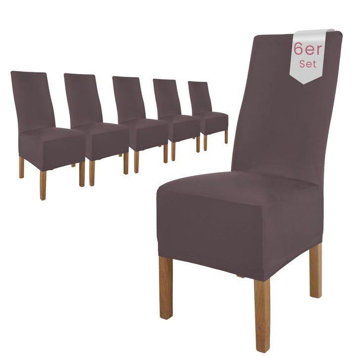SCHEFFLER-Home Stuhlhussen 6er Set Lena Shark-Hai/elastische und langlebige Hussen für Stühle/Robust