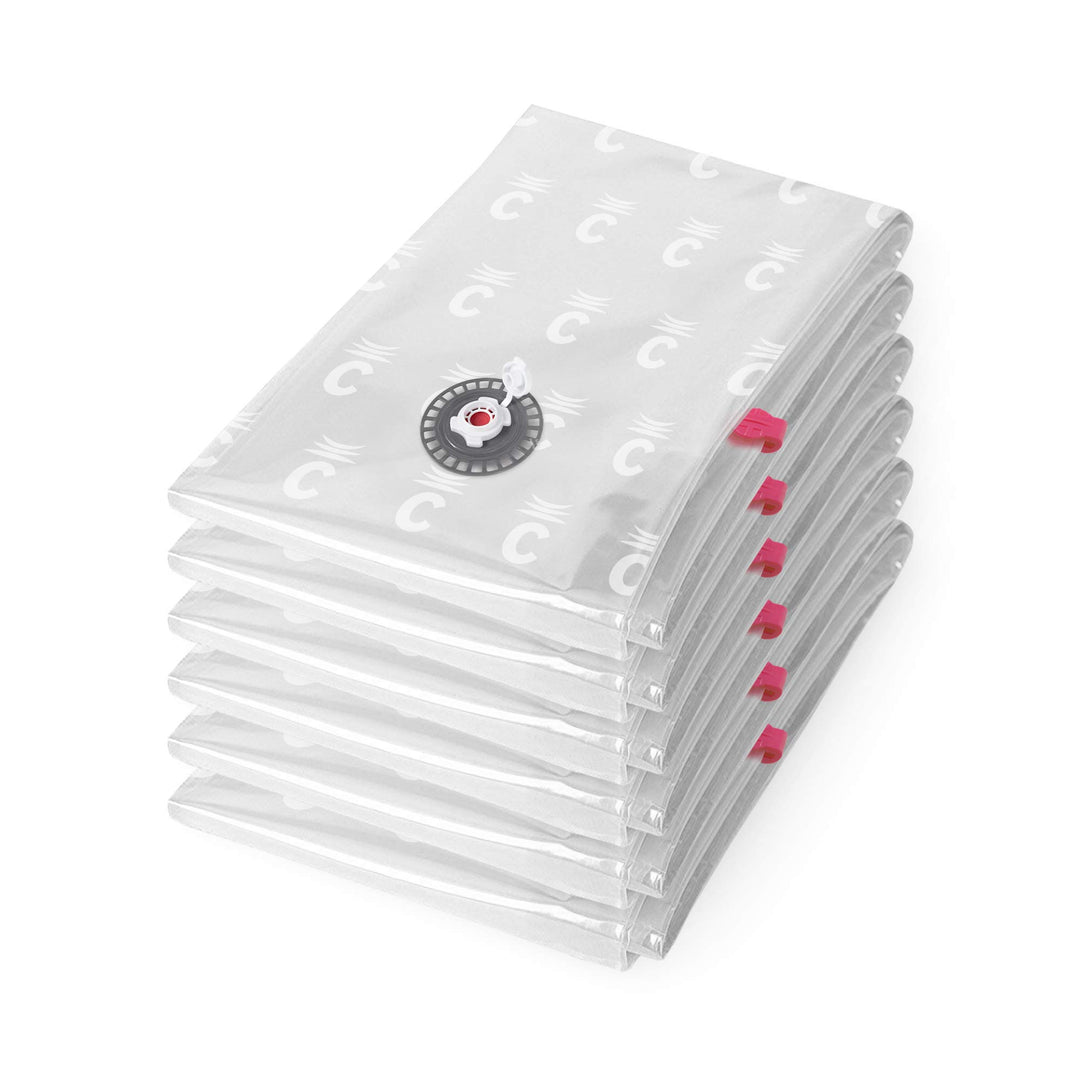 Compactor RAN8717 platzsparende Vakuum-Aufbewahrungsbeutel im 6er-Pack, Grösse XL, extra flach, Aspi