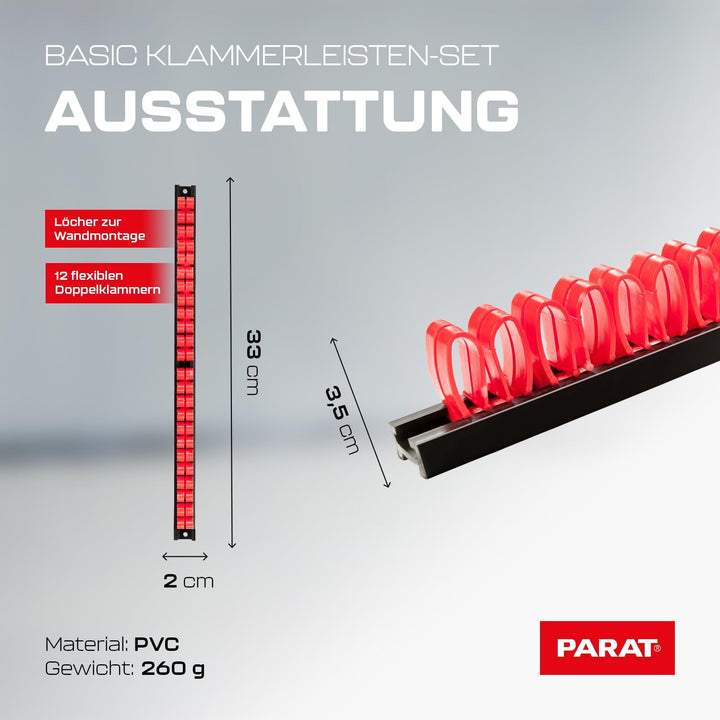 Parat Werkzeughalter Basic Clamp Holder kit (Klemmhalter mit flexiblen Doppelklammern, Material: PVC