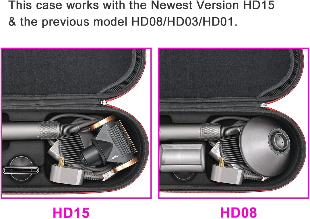 RLSOCO Tasche für Dyson Supersonic Hair Dryer/Supersonic Haartrockner & Modell HD15/HD08 Schwarz, Sc