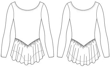 Kinder Ballettanzug, ROSA, langarm mit schönem Voile-Röckchen Schwarz 4-6, Schwarz 4-6