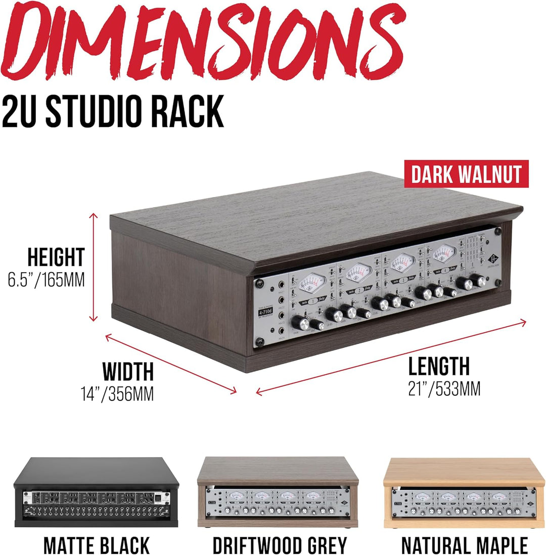 Gator Frameworks GFW-ELITERK-2U-BLK Desktop 2U Studio Rack Schwarz 2U Schwarz, 2U Schwarz