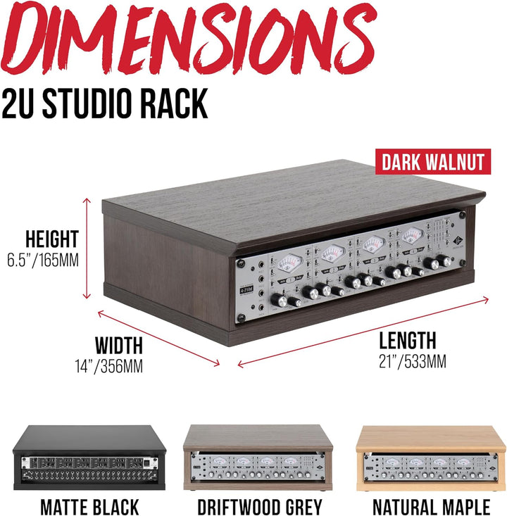 Gator Frameworks GFW-ELITERK-2U-BRN Desktop 2U Studio Rack Braun 2U Dunkles Walnussbraun, 2U Dunkles