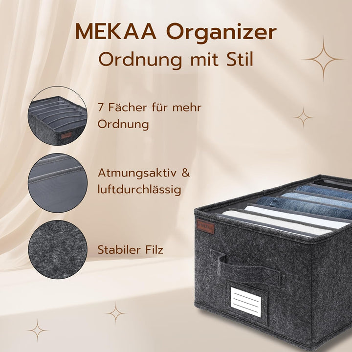 MEKAA® Hosen Organizer Für Kleiderschrank - 2er-Set - Praktische Schrank Organizer Ihrer Hosen, Pull