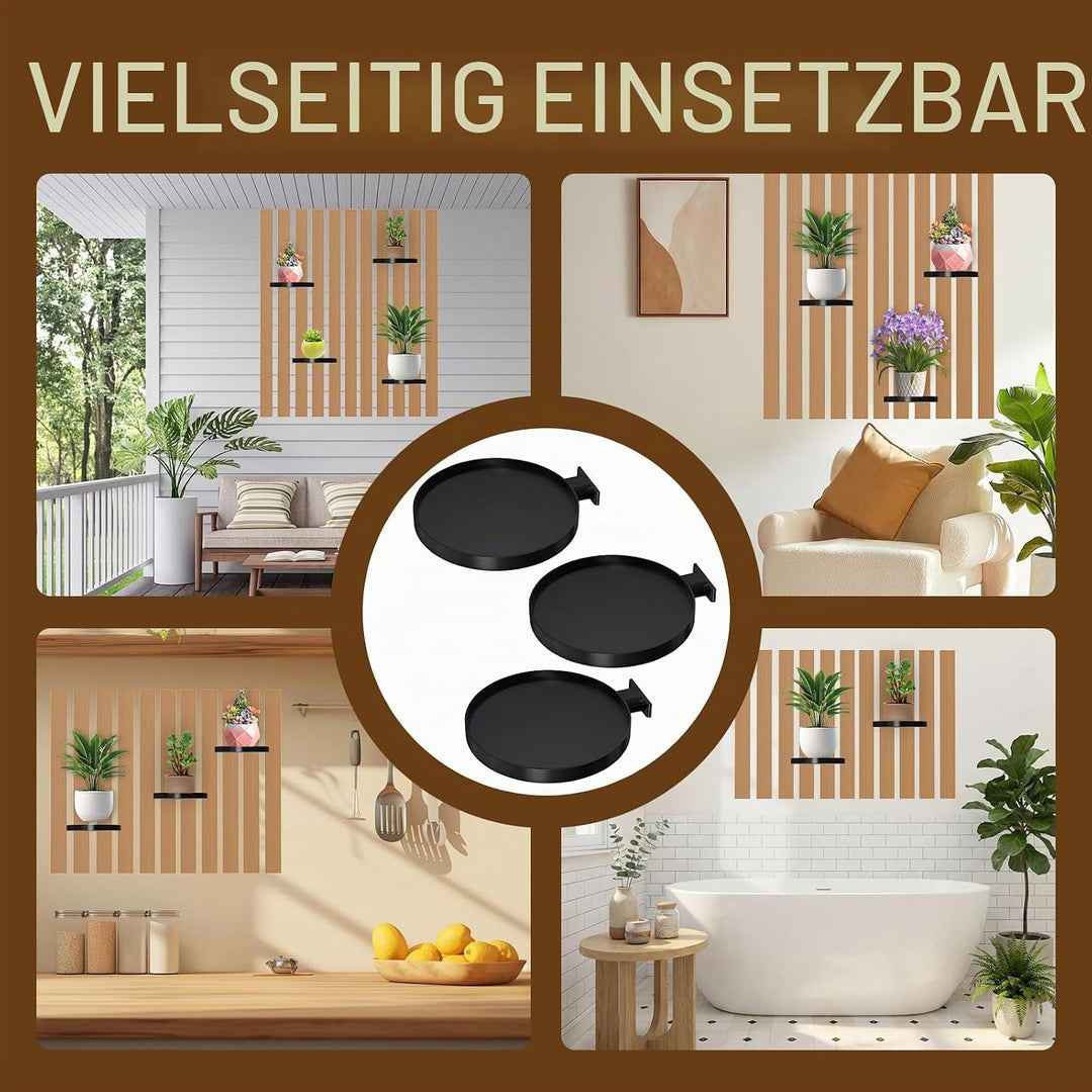 Shinybox Akustikpaneele Pflanzenhalter, 3 Stück Zubehör für Akustikpaneele ohne Bohren, Wandhalterun