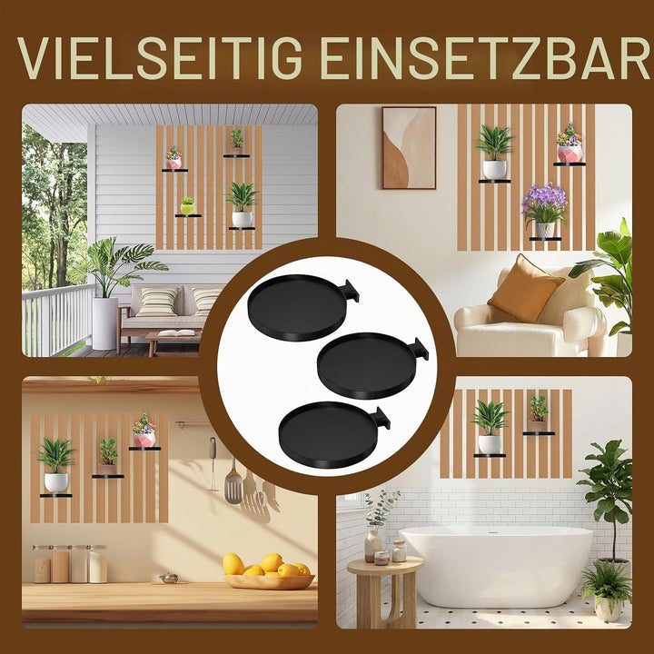 Shinybox Akustikpaneele Pflanzenhalter, 3 Stück Zubehör für Akustikpaneele ohne Bohren, Wandhalterun