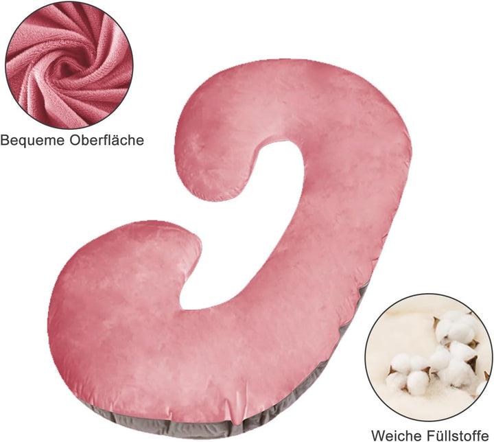 CALIYO Schwangerschaftskissen C-Form, Seitenschläferkissen mit Bezug, Stillkissen gross, Pregnancy P