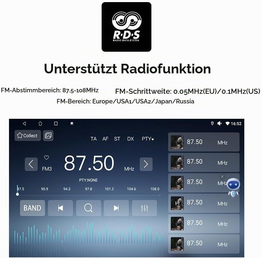 hizpo 9 Zoll Touchscreen Autoradio Kompatibel mit FIAT 500 2007-2014 mit Carplay/Android Auto 4-Core