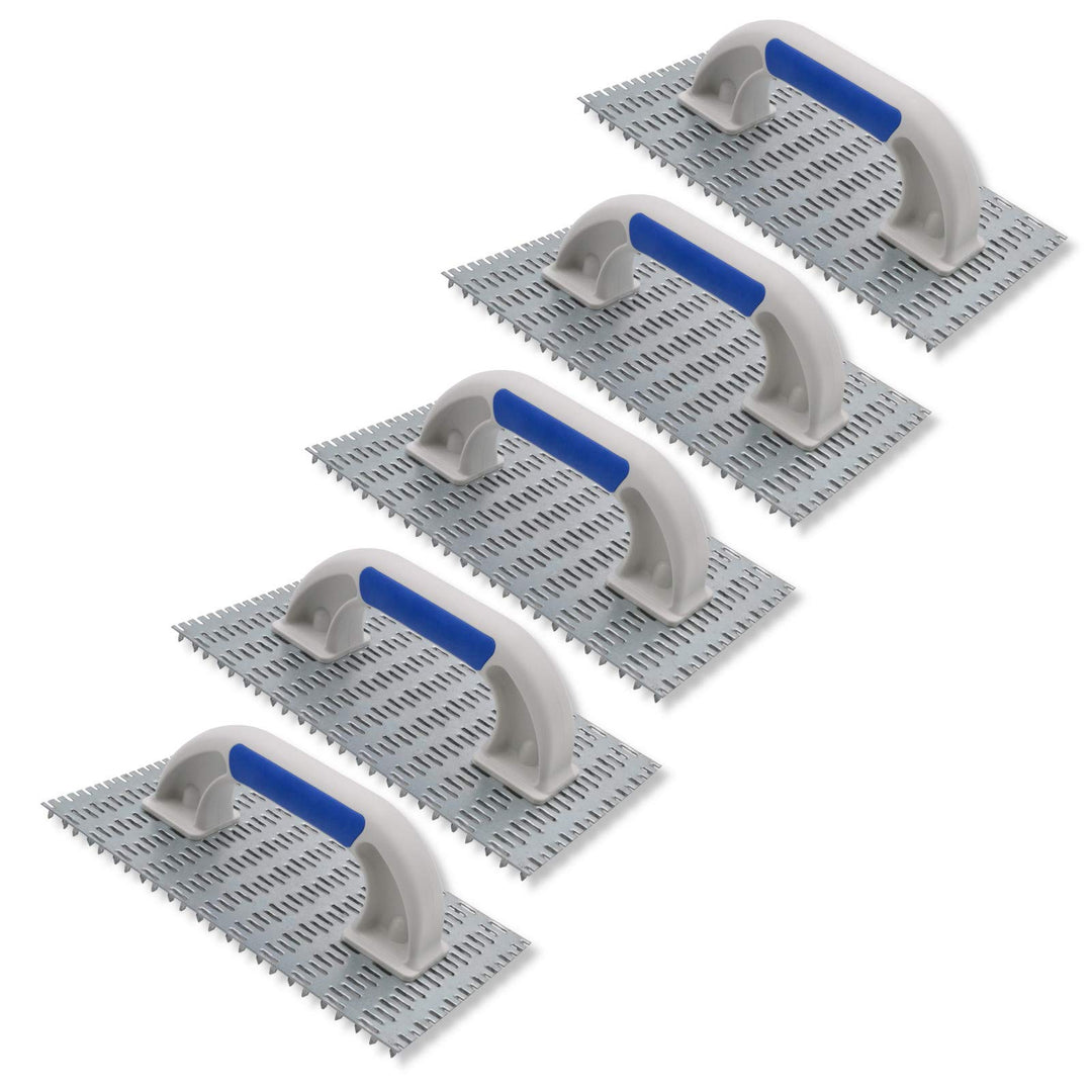 5er Set DEWEPRO Profi Edelputzkratzer - Putzkratzer - Raspelbrett für Mineralputz - Abmessung: 250x1