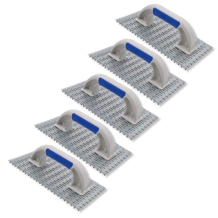 5er Set DEWEPRO Profi Edelputzkratzer - Putzkratzer - Raspelbrett für Mineralputz - Abmessung: 250x1