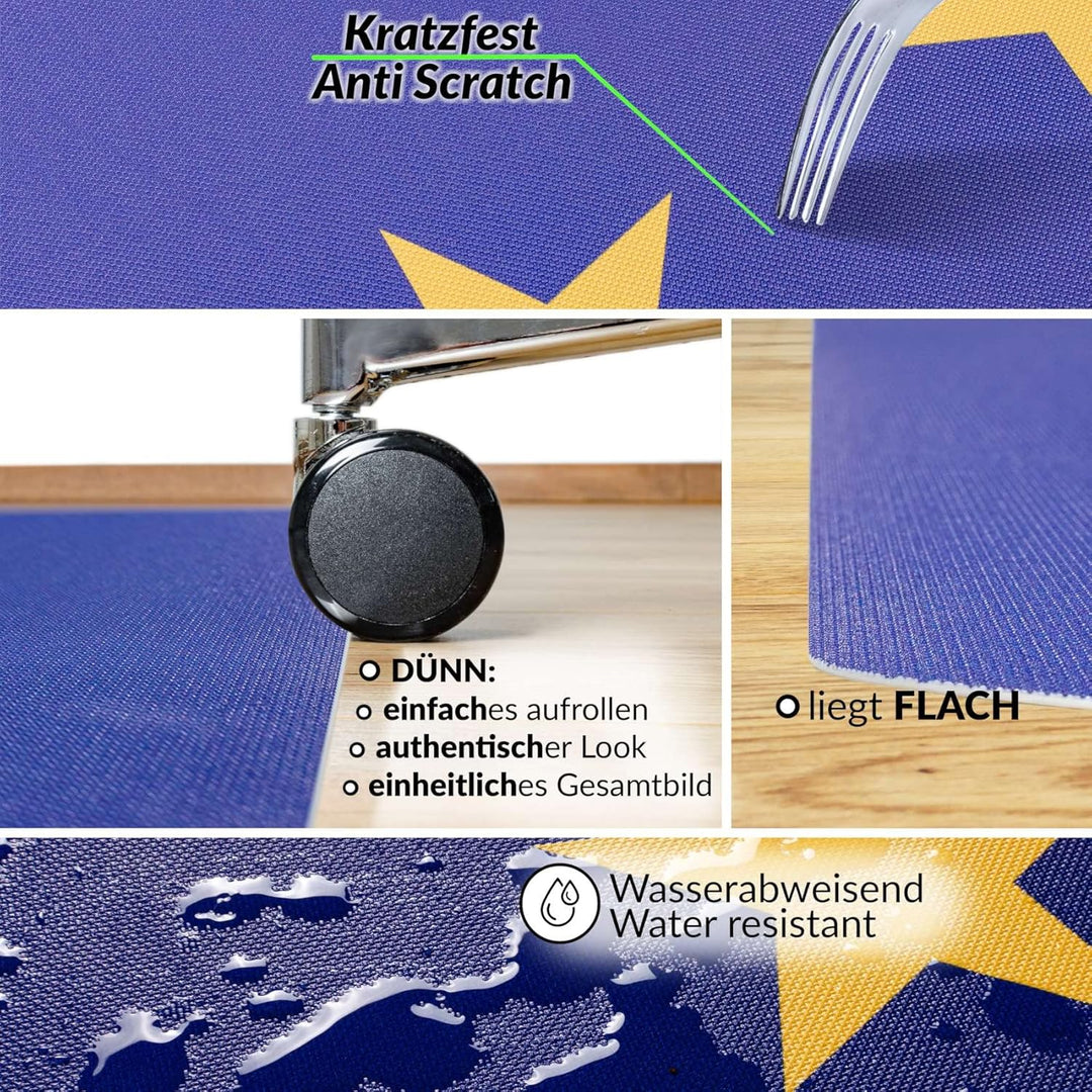 ANRO Bodenschutzmatte Bürostuhl grosse Unterlage Schreibtischstuhl Stuhlmatte Fussbodenschutz rutsch