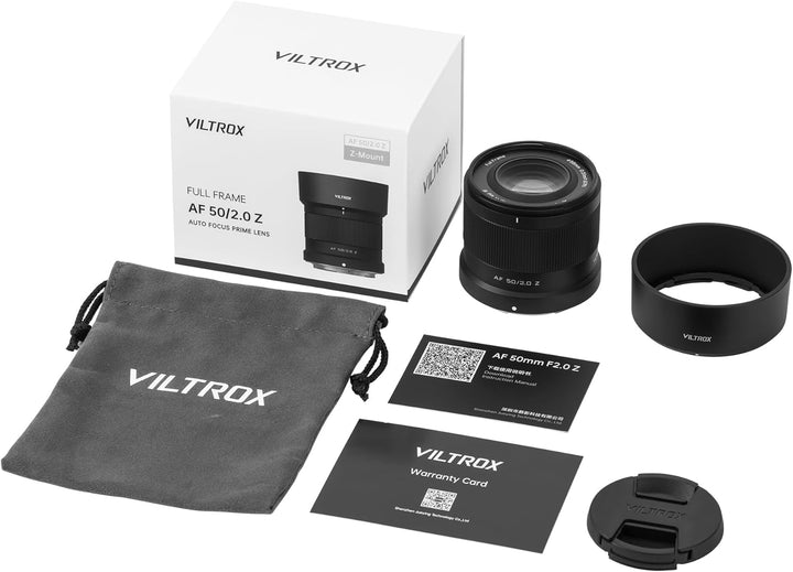 VILTROX 50mm F2 Vollformat Objektiv für Nikon Z, AF 50mm f/2 Z Standard Prime Objektiv mit grosser B